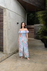 Anggrek Jingga Smocked Crop Top