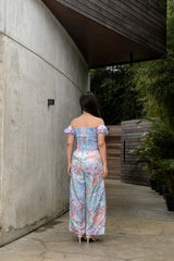 Anggrek Jingga Smocked Crop Top