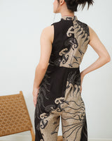 Klabat Cheongsam Jumpsuit - Black