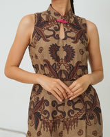 Klabat Cheongsam Jumpsuit - Brown