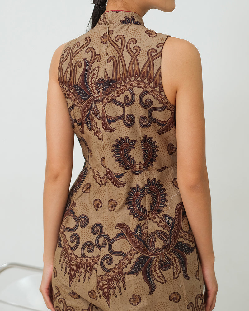 Klabat Cheongsam Jumpsuit - Brown