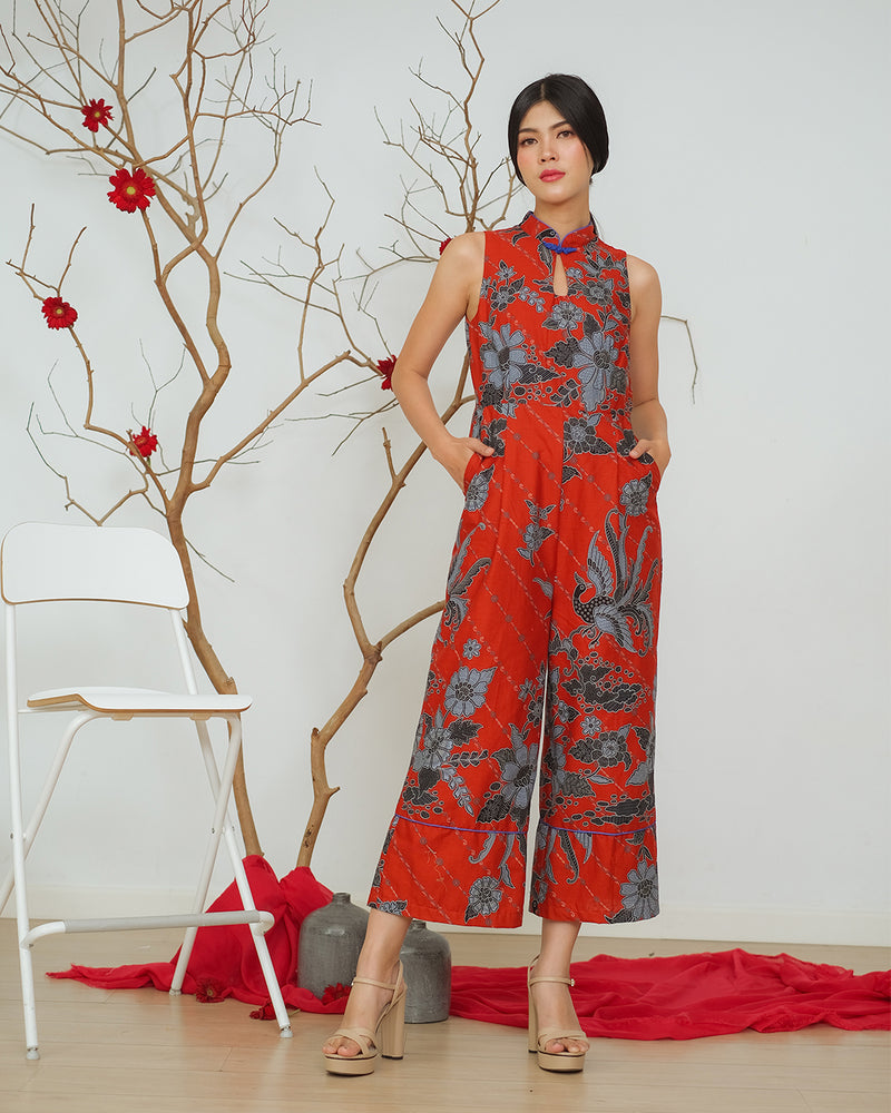 Klabat Cheongsam Jumpsuit - Orange