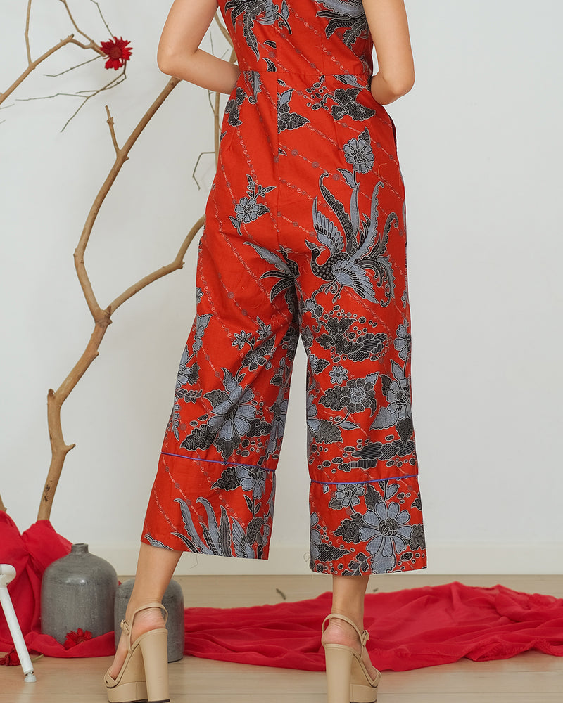 Klabat Cheongsam Jumpsuit - Orange