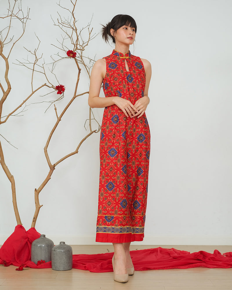 Klabat Cheongsam Jumpsuit - Red