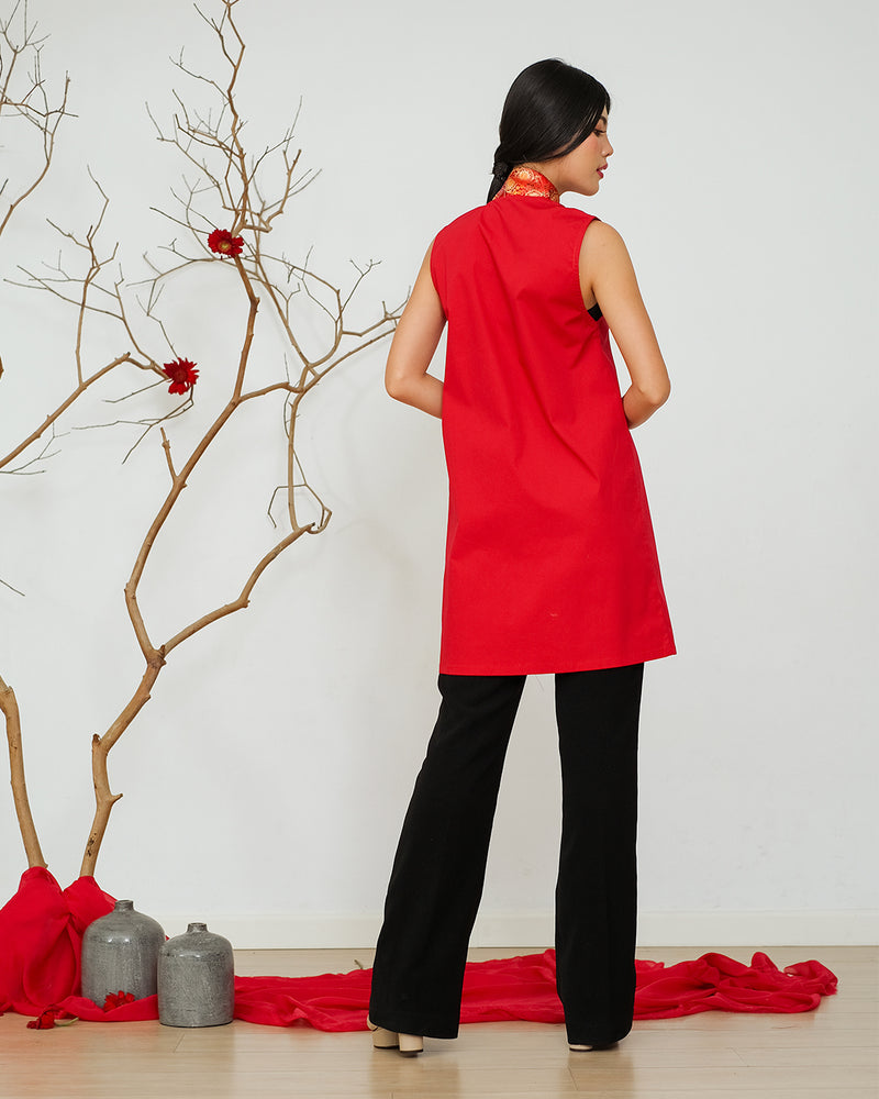 Lawu Long Vest - Red