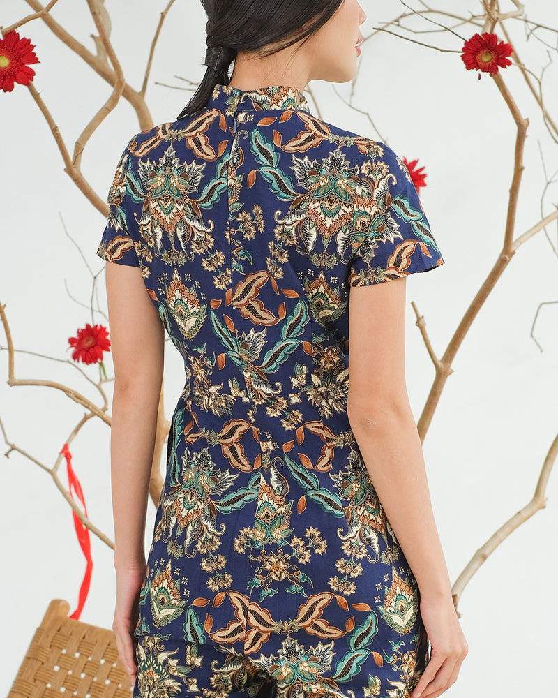 Poniki Cheongsam Jumpsuit - Navy