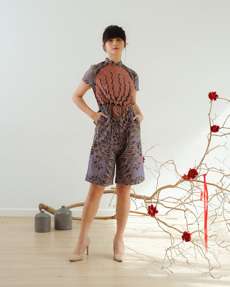 Poniki Cheongsam Jumpsuit - Purple