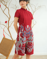 Poniki Cheongsam Jumpsuit - Red