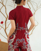 Poniki Cheongsam Jumpsuit - Red