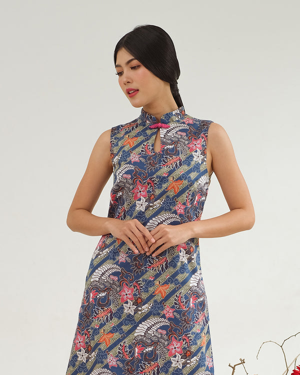 Liangpran Cheongsam Dress - Blue