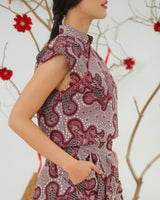 Alang-Alang Cheongsam Crop Top & Short - Maroon